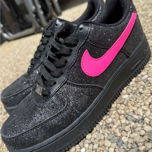 Nike Black and Pink Sparkle Sneakers - Picture 1 of 3